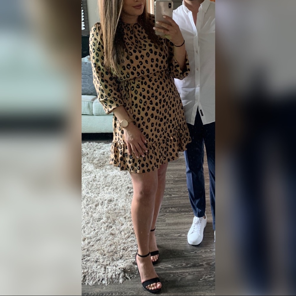 Cheetah print short flowy dress